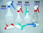 300 SPRAYER - 300 CC;  500 SPRAYER - 500 CC;  1000 SPRAYER - 1000 CC;  T505 SPRAYER - 500 CC